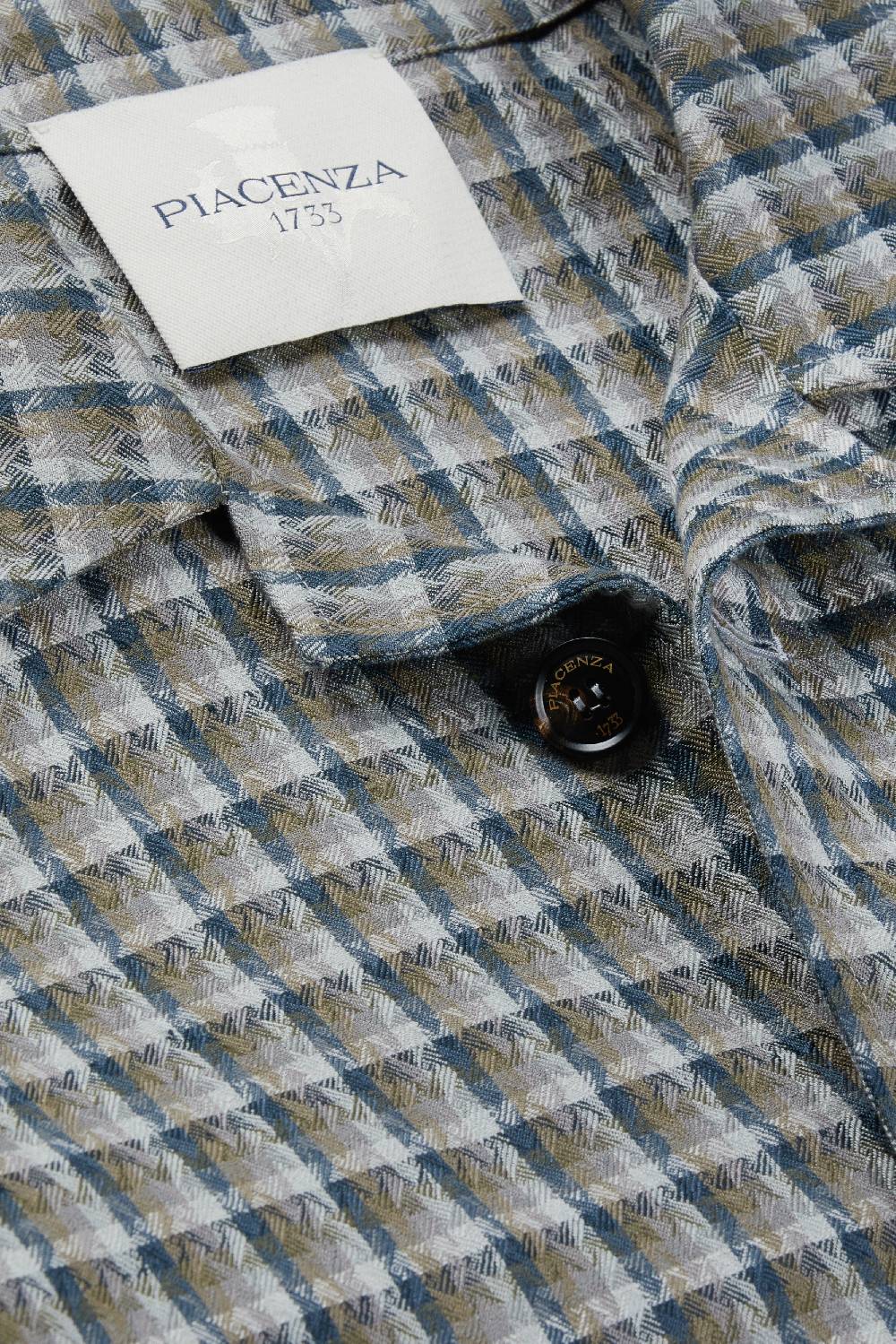 Piacenza 1733 Giacca camicia grigio e azzurro Negozio online di fabbrica