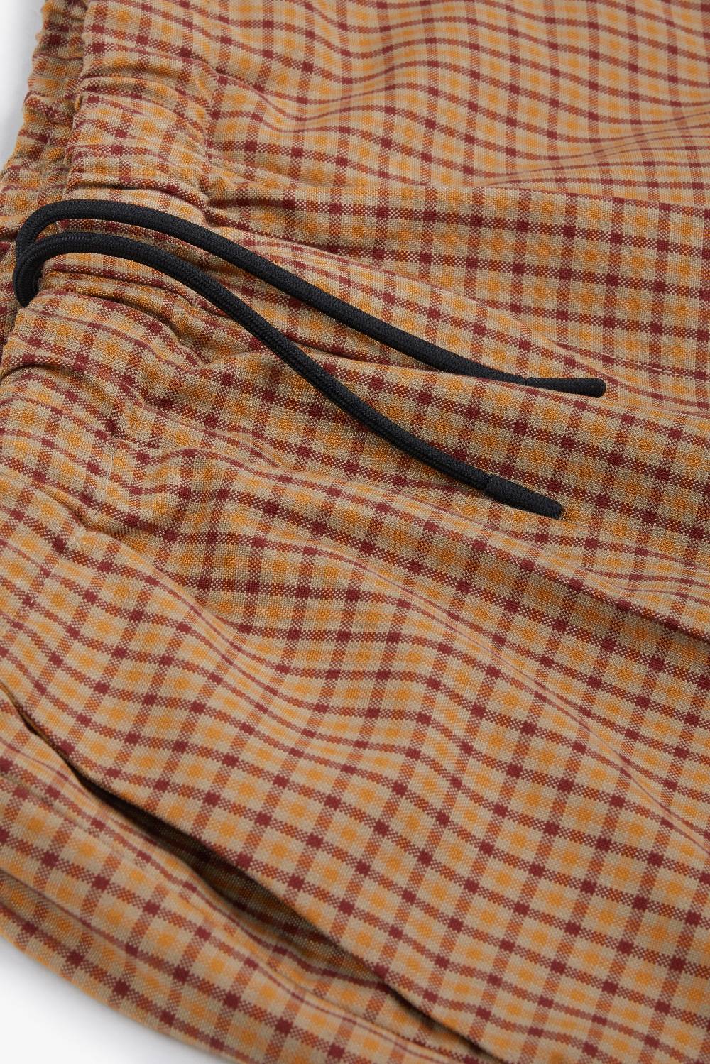 Piacenza 1733 Bermuda micro check cammello e bordeaux Saldi Di Fabbrica