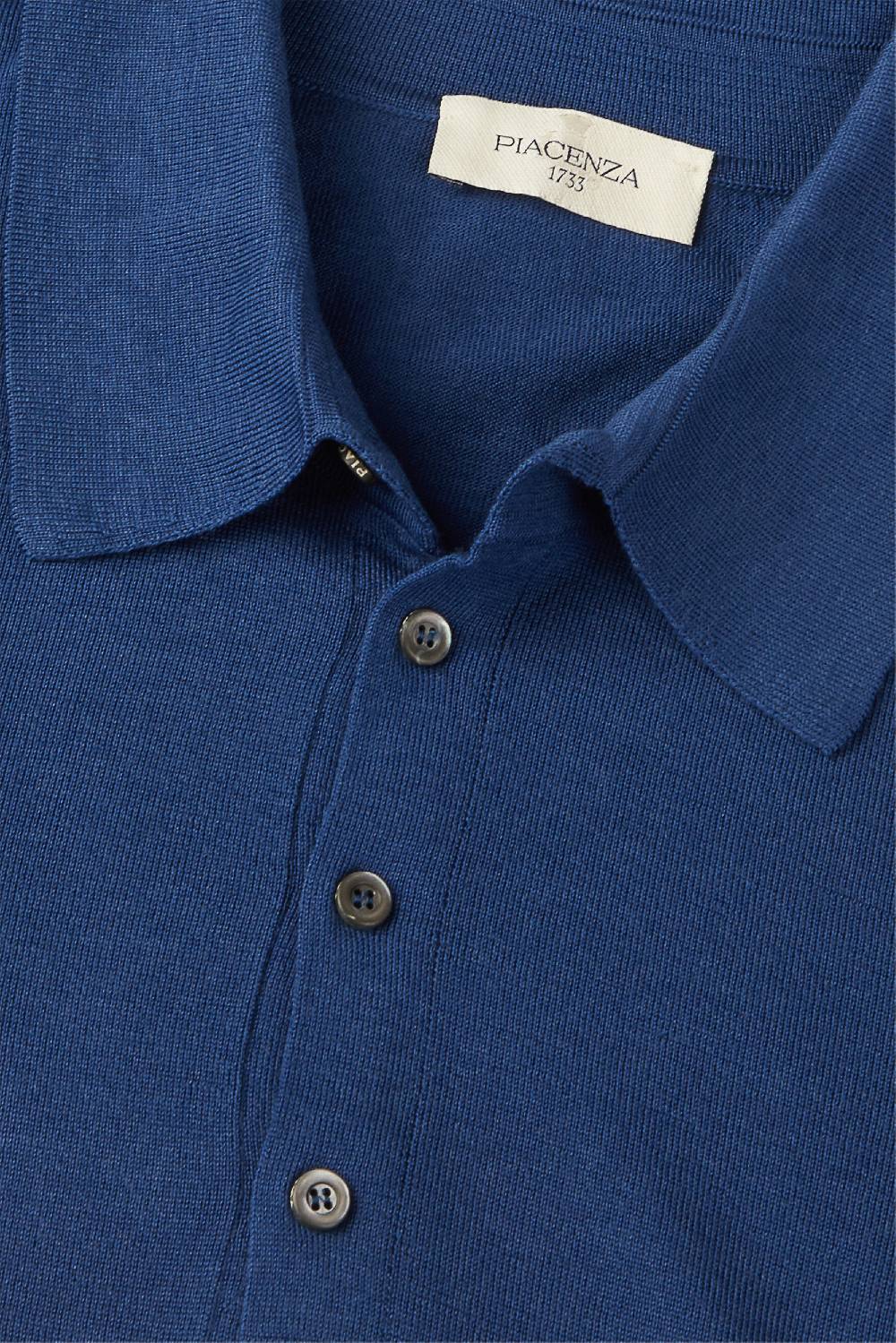 Piacenza 1733 Polo lana merino super fine blu Italy