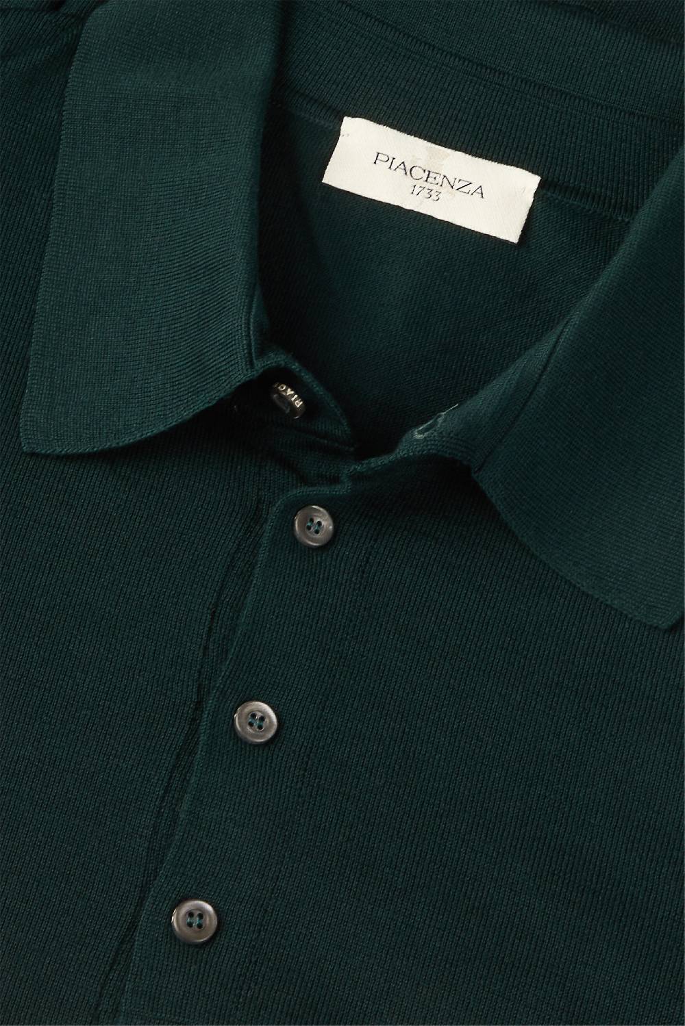 Piacenza 1733 Polo lana merino super fine verde scuro Italia