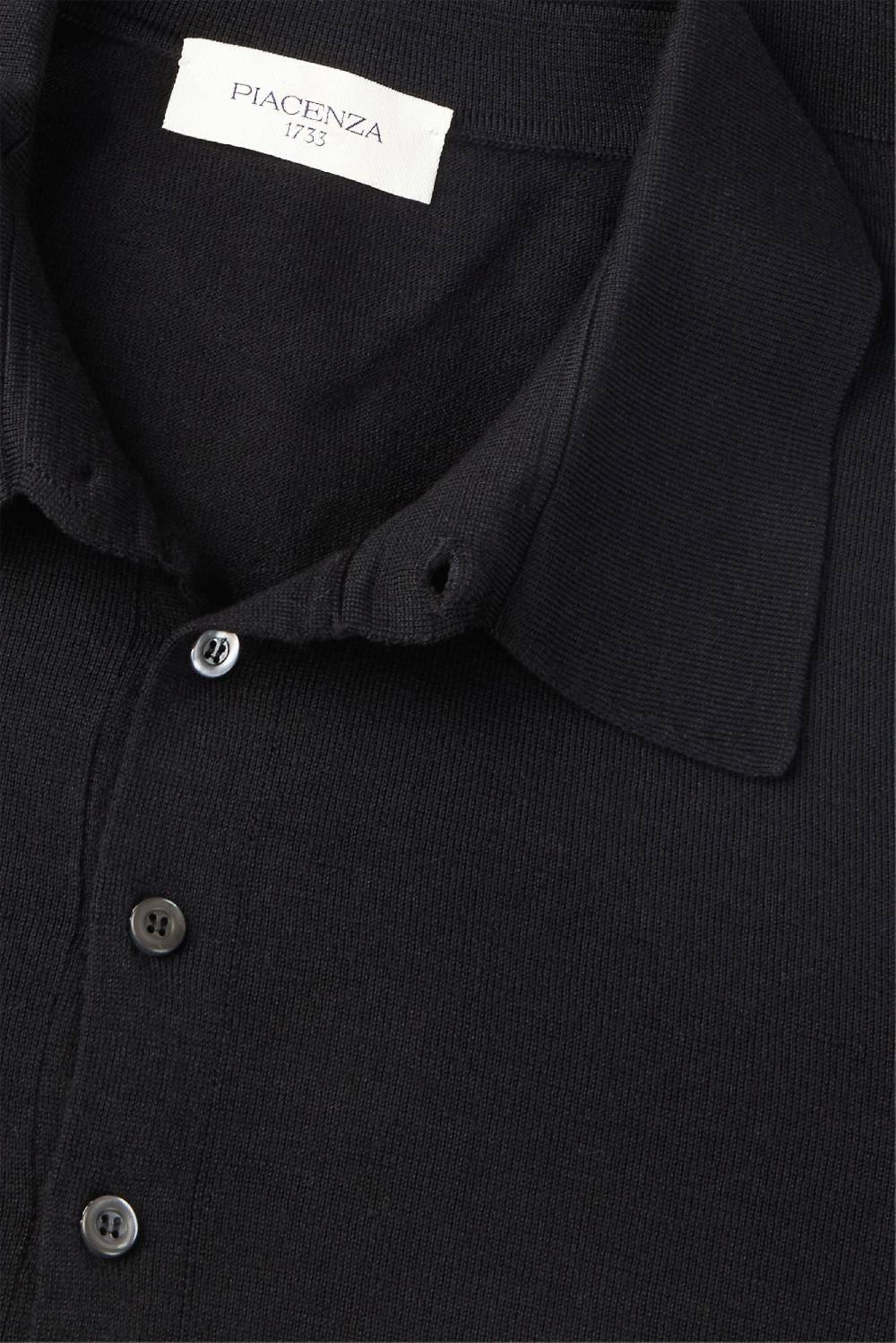 Piacenza 1733 Polo lana merino super fine nero 2025
