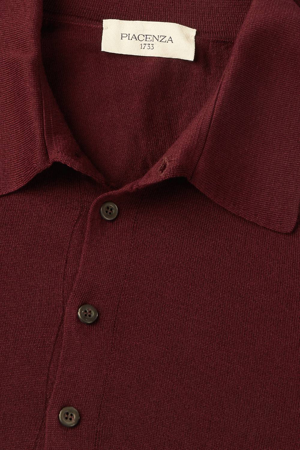 Piacenza 1733 Polo lana merino super fine bordeaux Promozione
