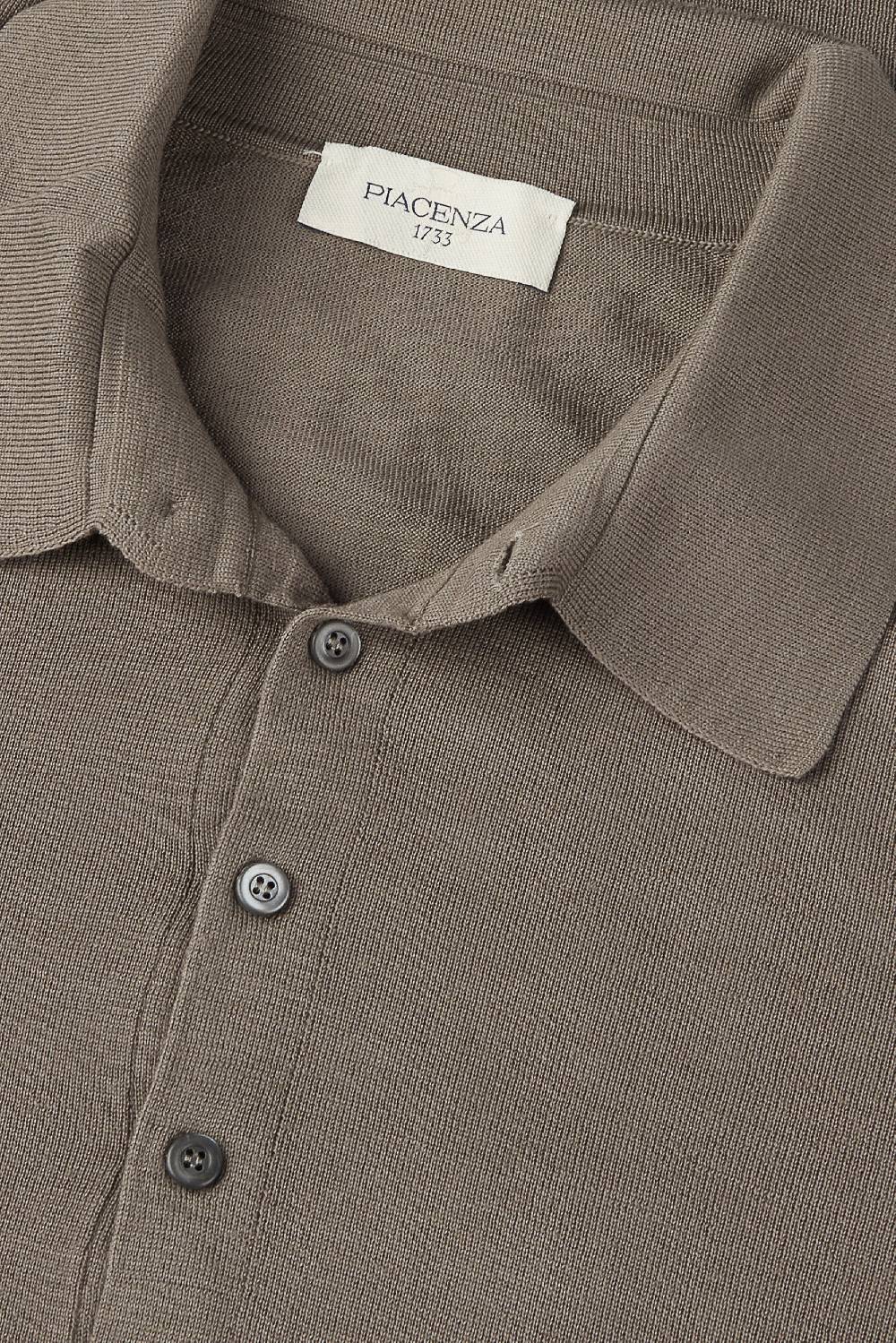 Piacenza 1733 Polo lana merino super fine nocciola Spedizione Gratuita