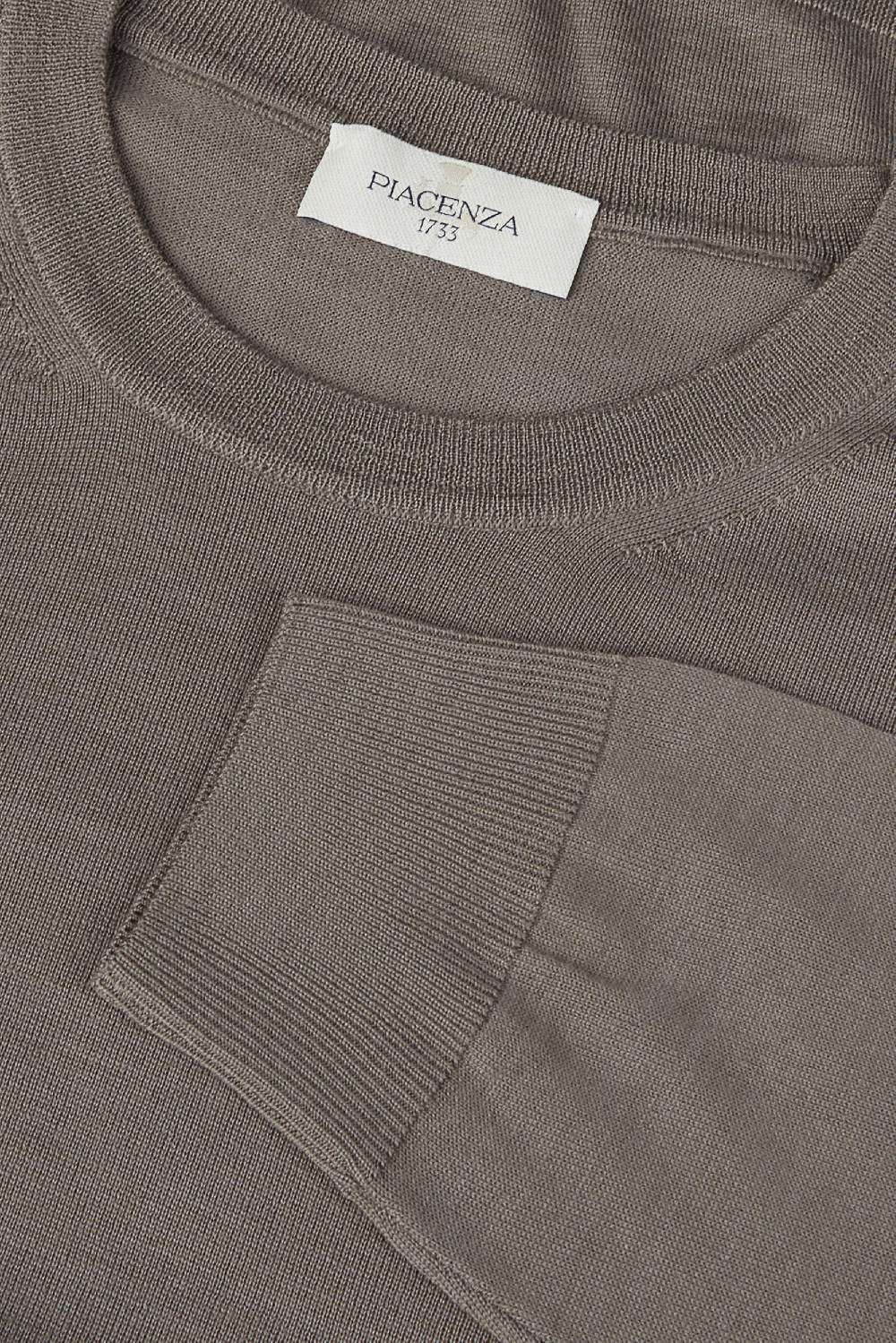 Piacenza 1733 Girocollo lana merino super fine nocciola Consegna Veloce