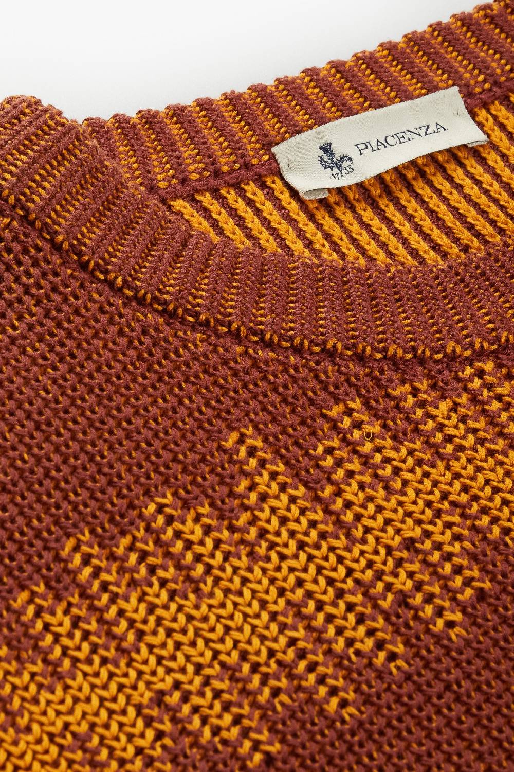 Piacenza 1733 Maglione ikat striped cob bruciato e becco d'oca Vendita Economica