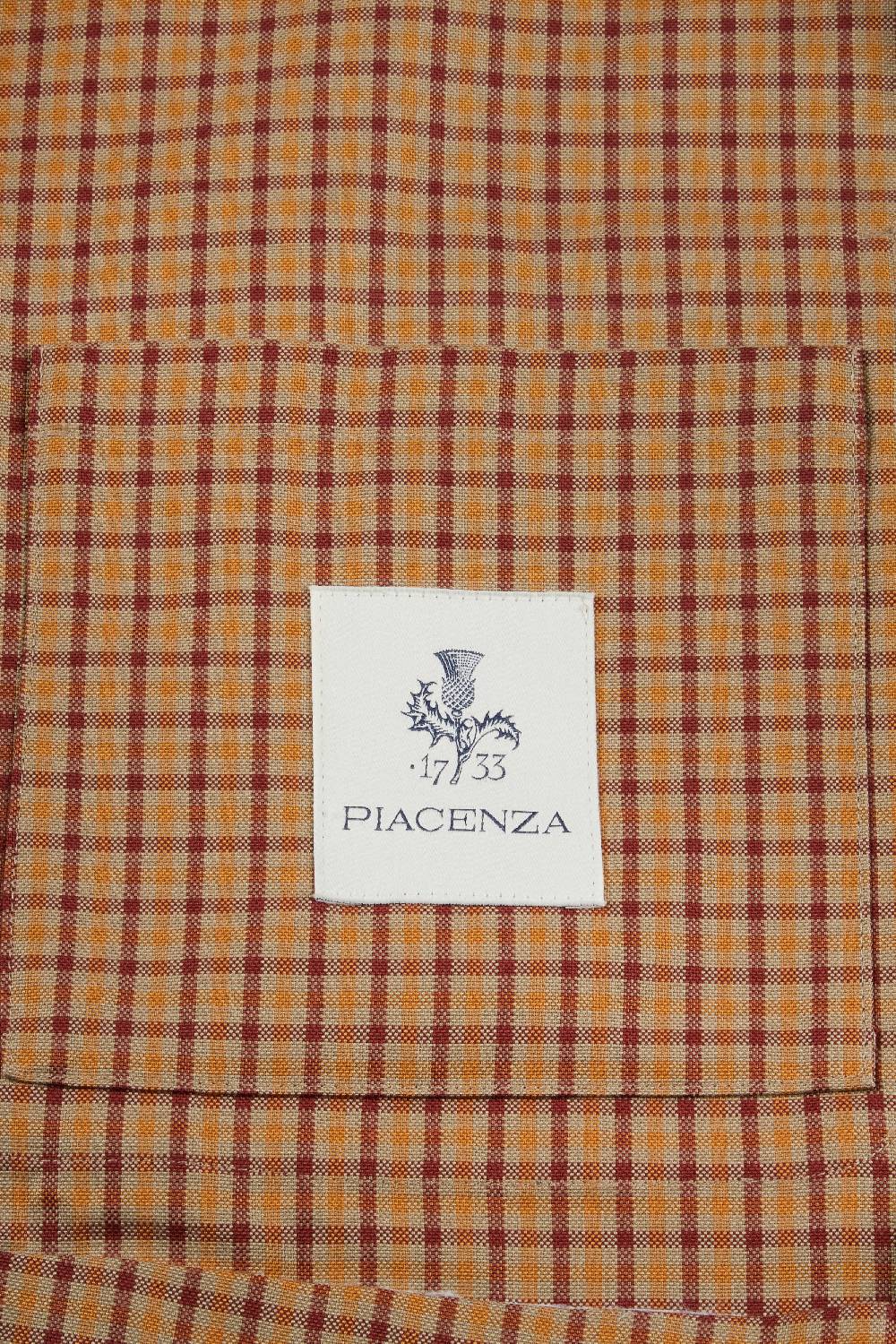 Piacenza 1733 Giacca micro check cammello e bordeaux 2025