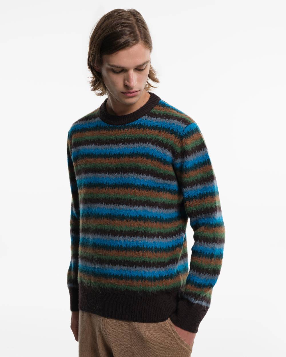 Piacenza 1733 Maglia in Cashmere fantasia verde Affare Del Giorno