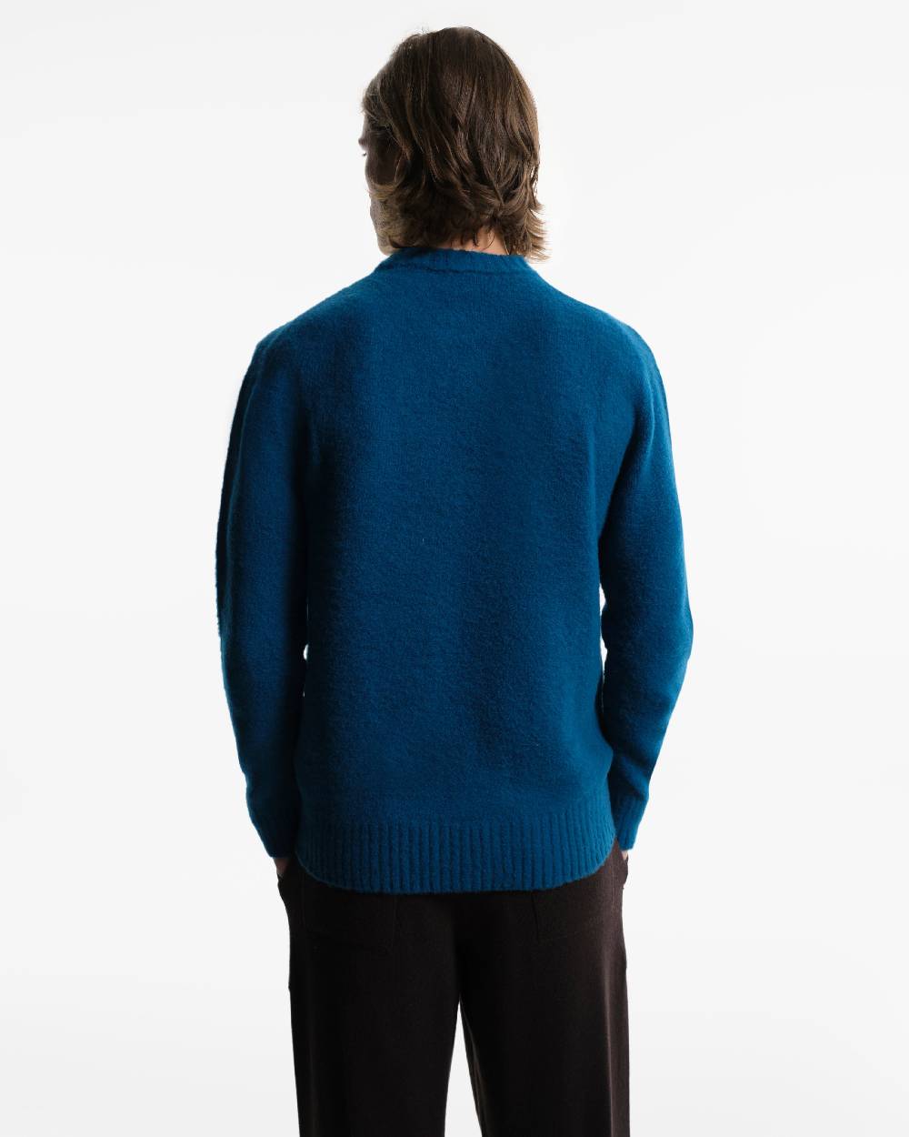 Piacenza 1733 Girocollo in Lana blu jeans Prezzo Ridotto