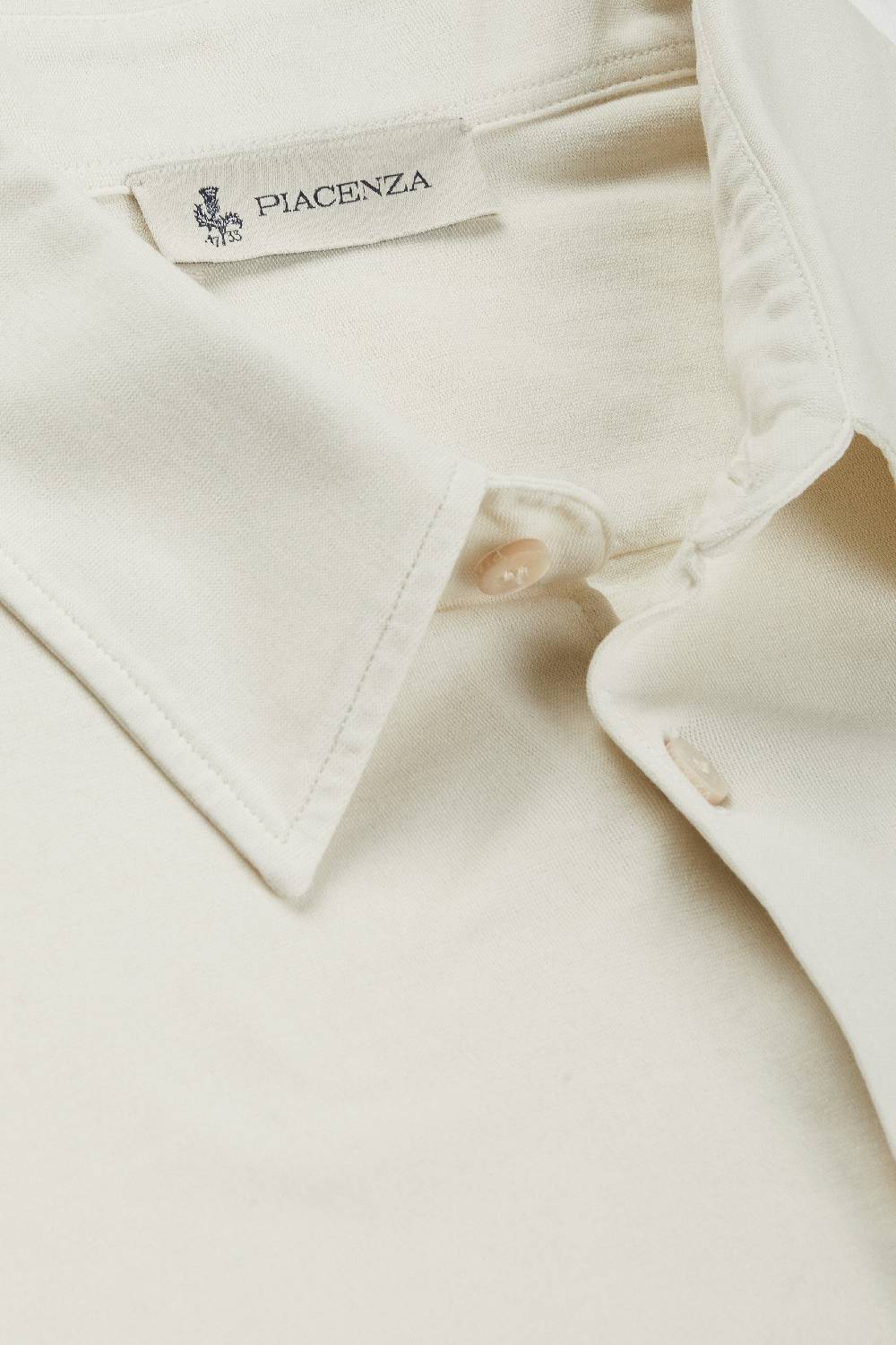 Piacenza 1733 Camicia fresh jersey panna Vendita Calda