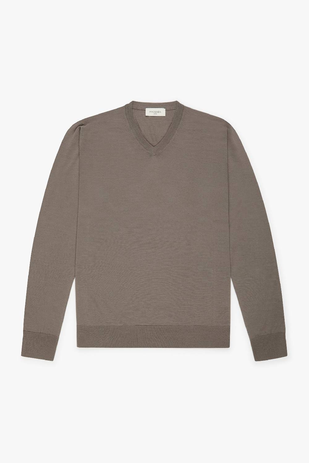 Piacenza 1733 Scollo V lana merino super fine nocciola Moda