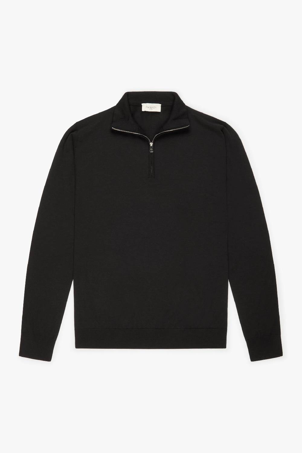 Piacenza 1733 Lupetto Zip lana merino super fine nero 2025