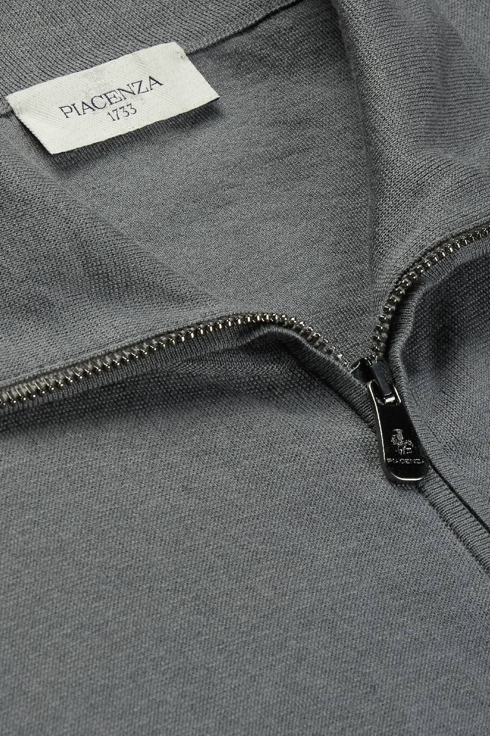 Piacenza 1733 Cardigan full zip grigio scuro In Linea