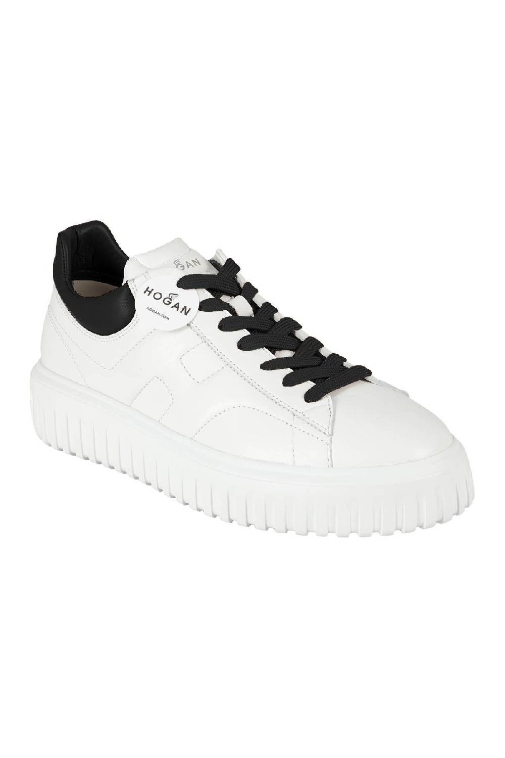 HOGAN Snekers H Stripes Allacciato Bianco Nero Vendita