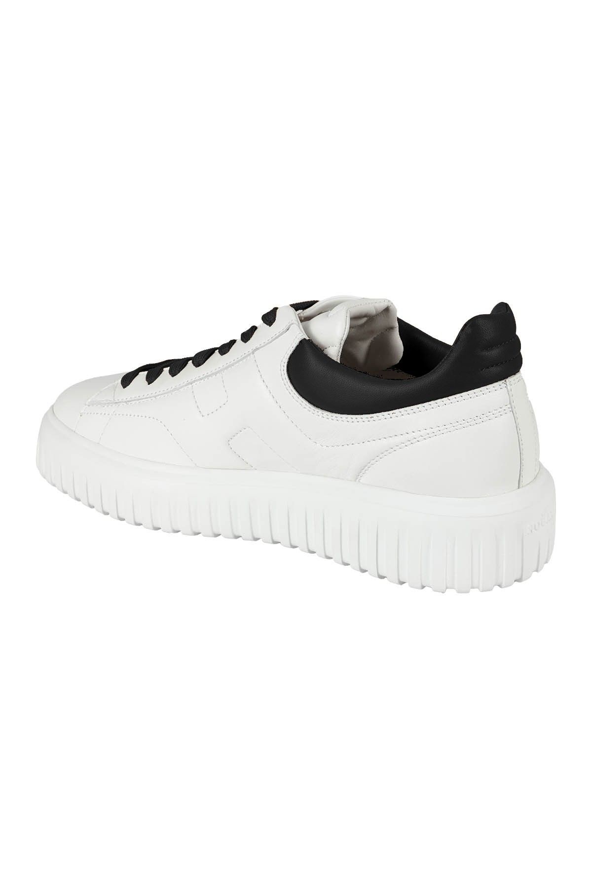 HOGAN Snekers H Stripes Allacciato Bianco Nero Vendita