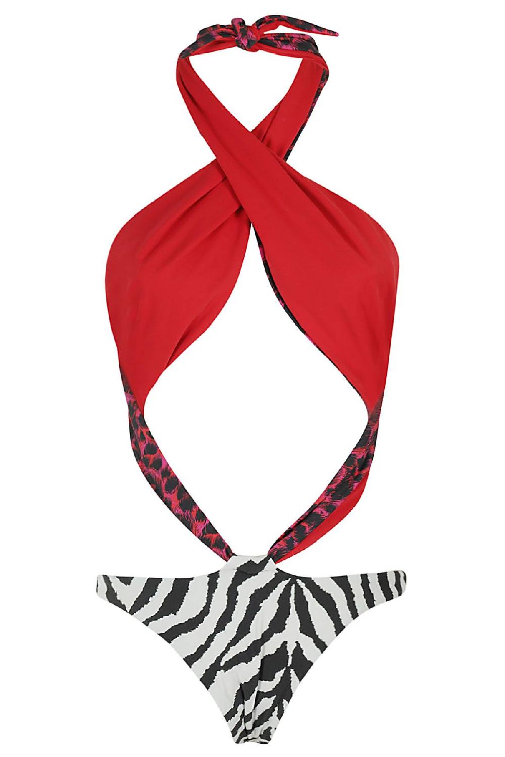 REINA OLGA Costume Trikini Showpony Red Leo White Zebra 2025