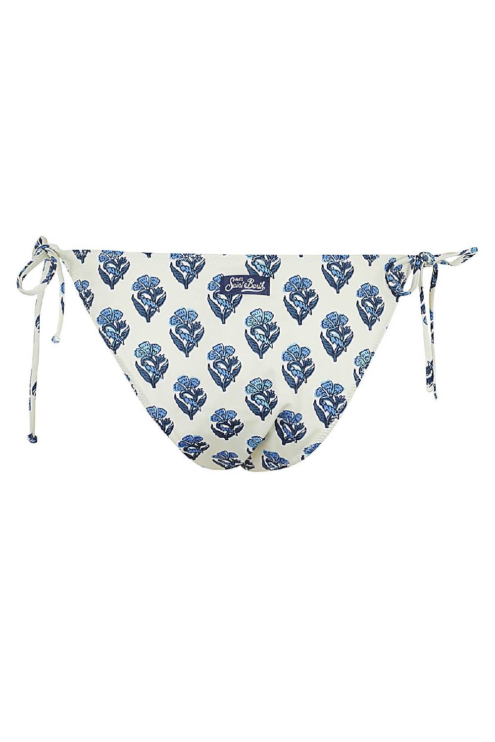 MC2 SAINT BARTH Bikini Slip Flower Bianco e blu Economico