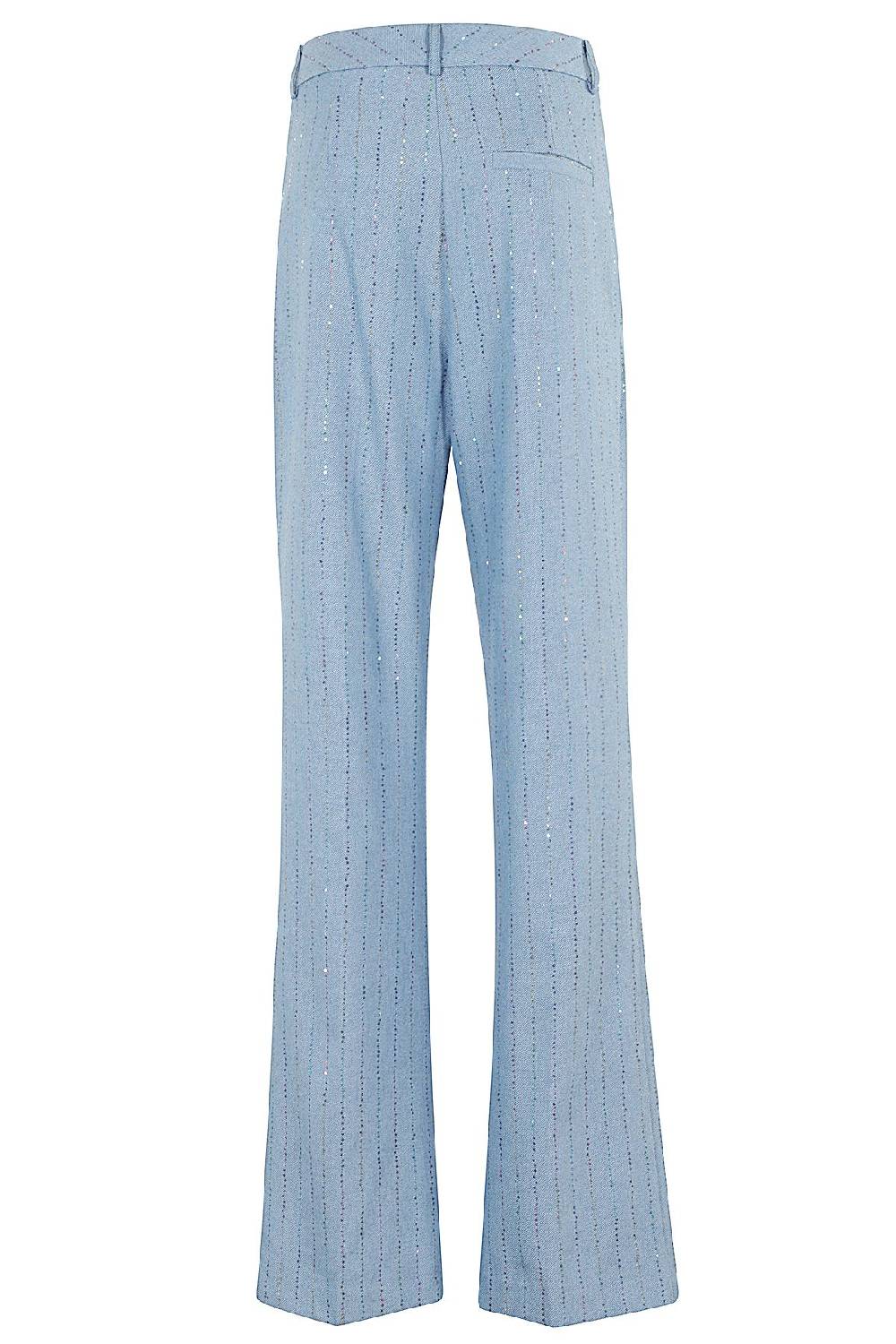 DES PHEMMES Pantalone Wide Suit Celeste Saldi Di Fabbrica