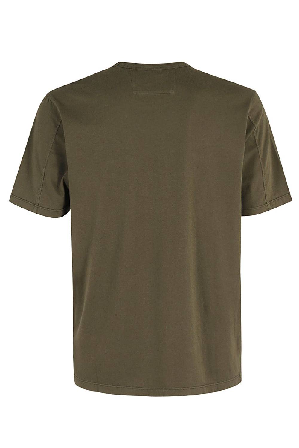 CP COMPANY T-shirt Garment Dyed Logo Verde Negozio