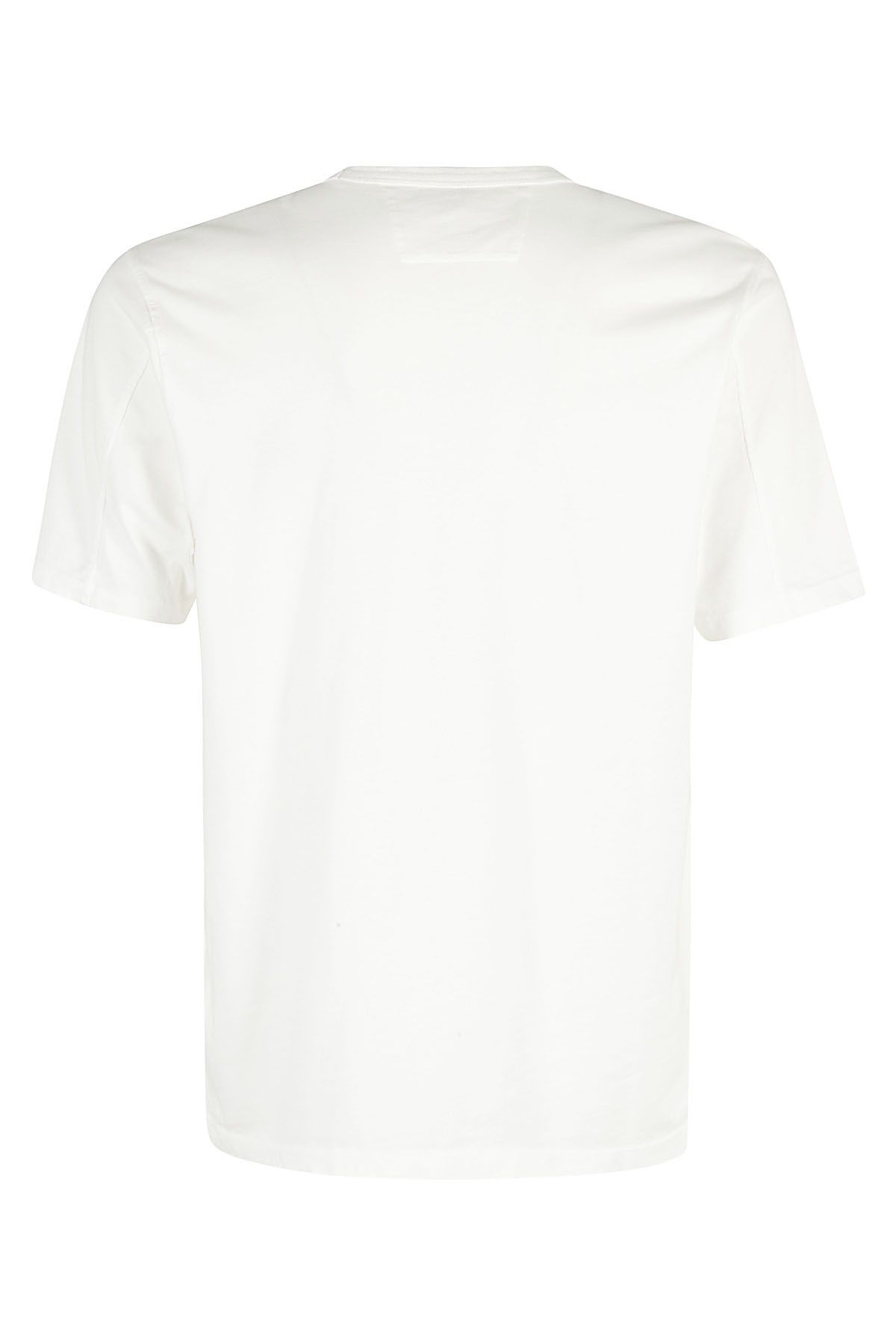 CP COMPANY T-shirt Garment Dyed Logo Bianco In Saldo