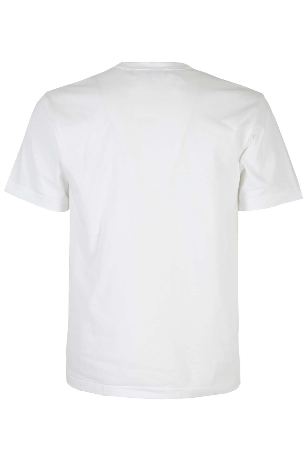 COMME DES GARCONS PLAY T-shirt Red Hearts Bianca In Vendita