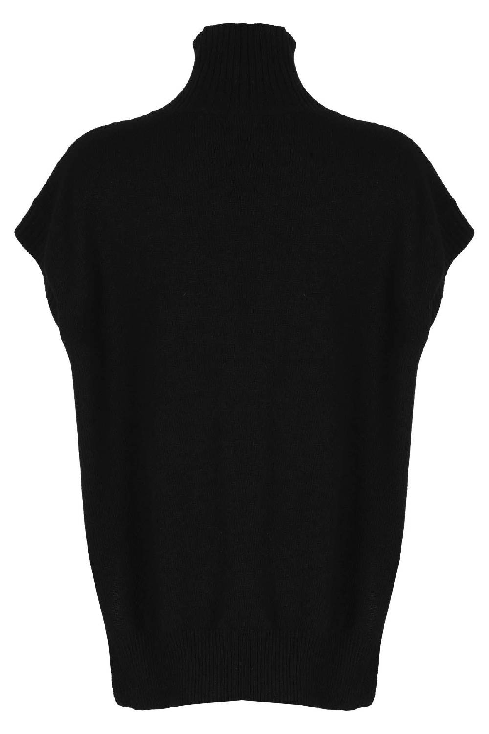 ROBERTO COLLINA Slipover Dolcevita Spacchi Nero In Linea