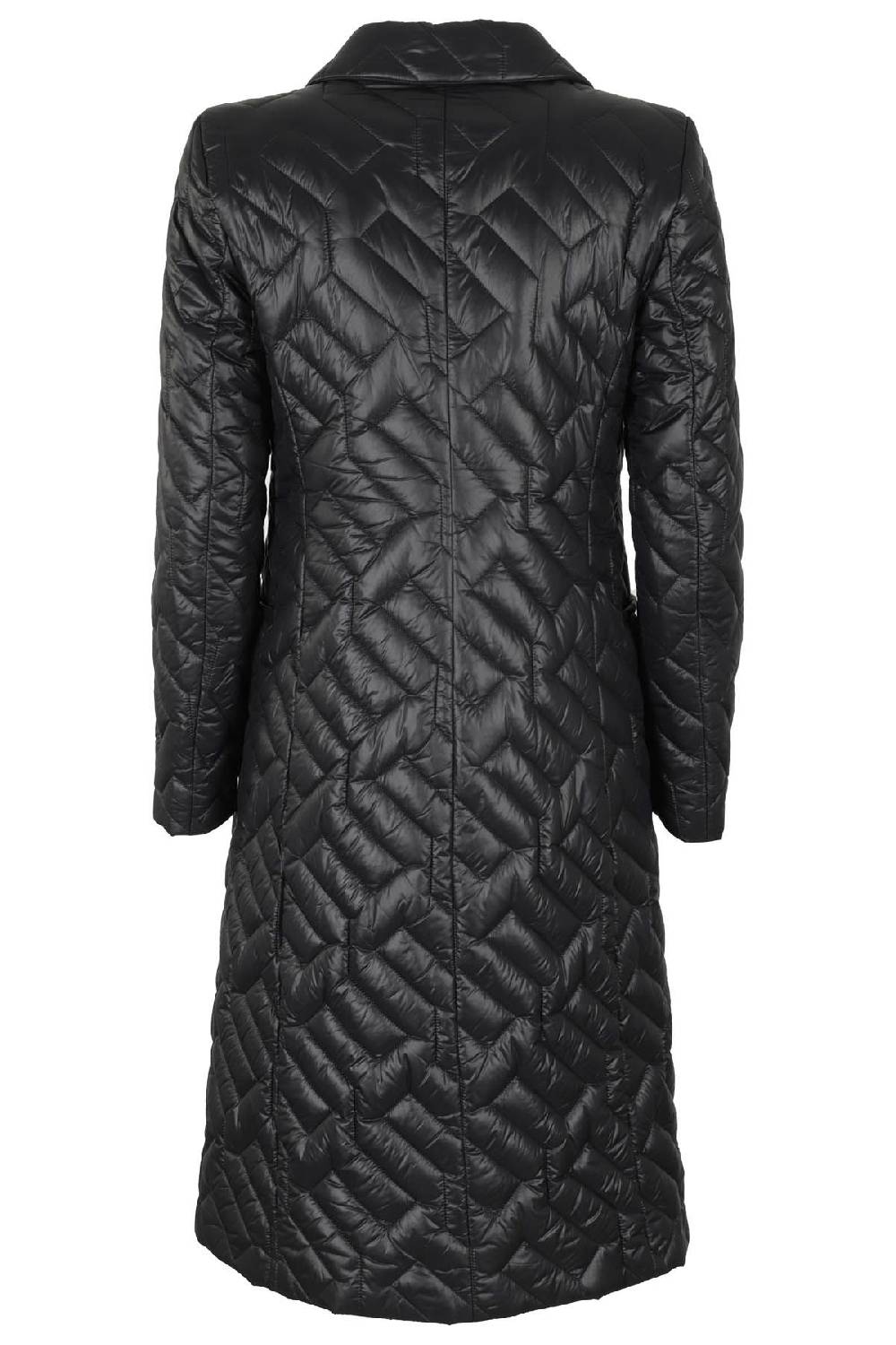SEVENTY Cappotto Trapuntato Lungo Nero In Vendita