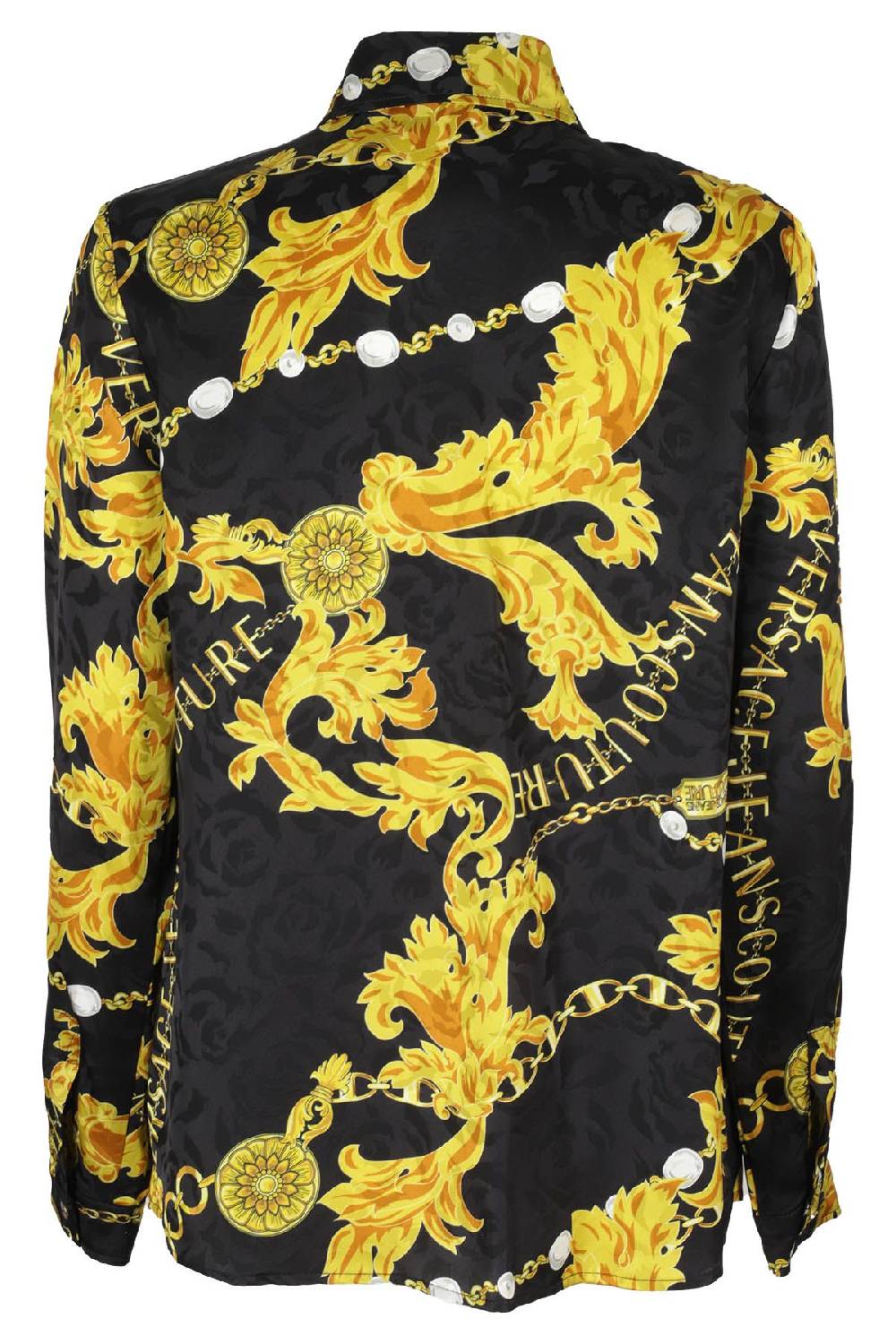VERSACE JEANS COUTURE Camicia Jacquard Chain Oro Nero Offerte
