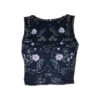 Poems Roma TOP RICAMATO PERLINE BLU