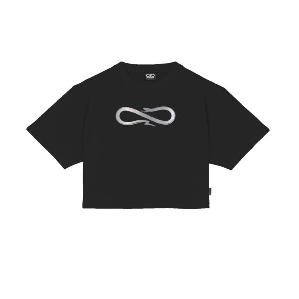 Propaganda Silver Leaf Logo Croptop Tee – Black
