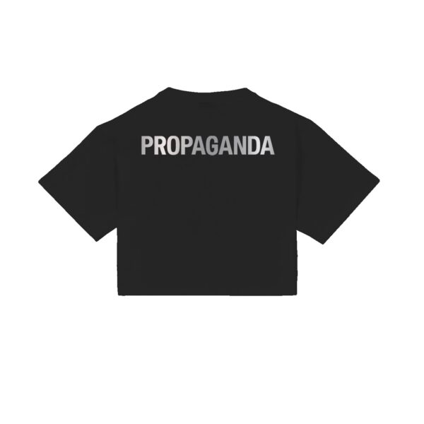 Propaganda Silver Leaf Logo Croptop Tee – Black Presa