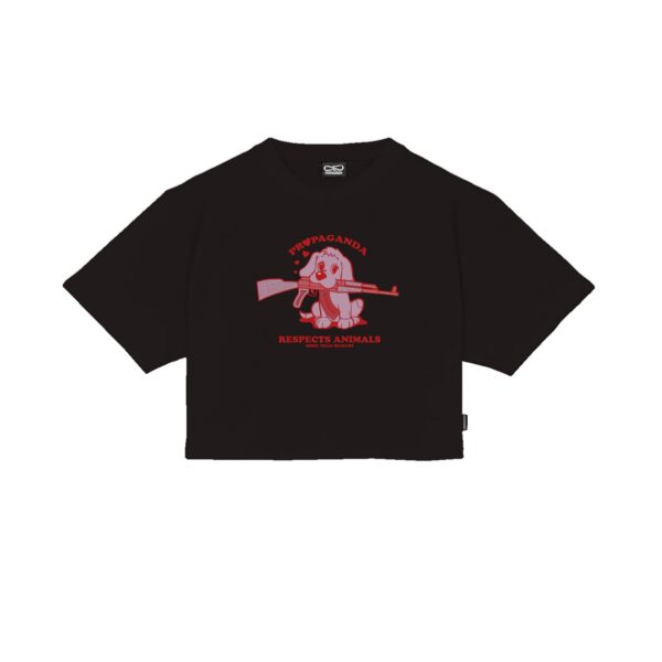 Propaganda Puppy Croptop Tee – Black