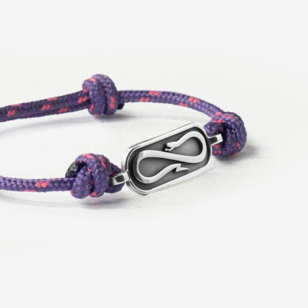 Propaganda Bracciale in Corda Viola con Targa Propaganda W/ Nove25 In Argento Vendite Flash