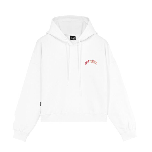 Propaganda Triangle Bengala Hoodie Crop Top – White Sconto