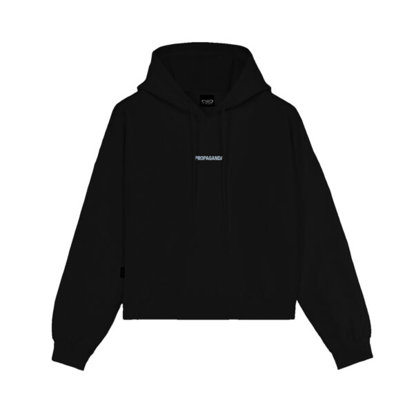 Propaganda Ribs Woman Crop Top Hoodie – Black Outlet