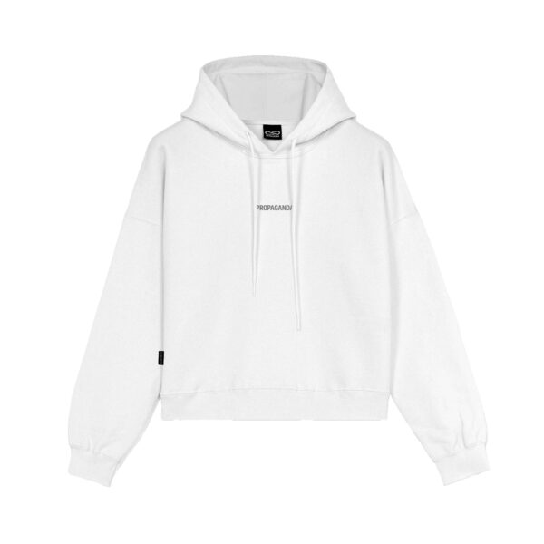 Propaganda Ribs Woman Crop Top Hoodie – White Spedizione Gratuita