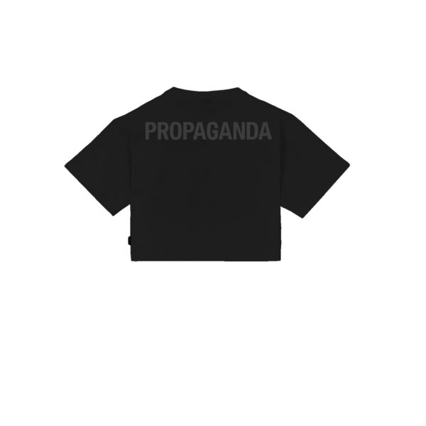 Propaganda Logo Woman Crop Top Tee – Black Negozio
