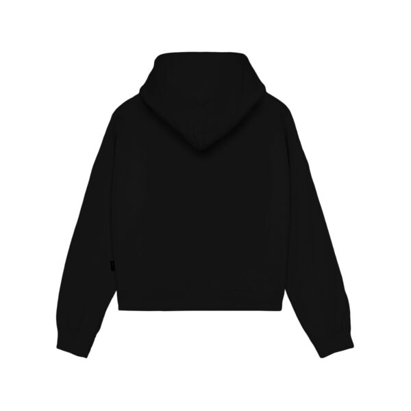 Propaganda Logo Embrodery Woman Crop Top Hoodie – Black 2025