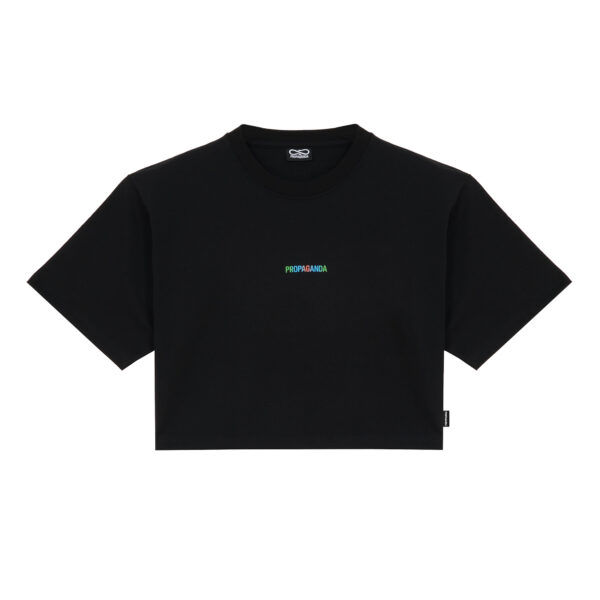 Propaganda Ribs Woman Crop Top Tee – Black Qualità
