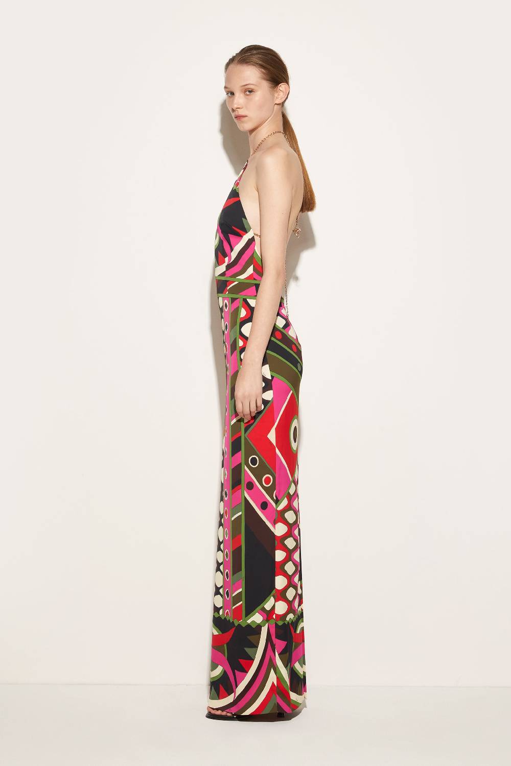Pucci Abito con stampa Vivara e scollo all'americana Sottocosto