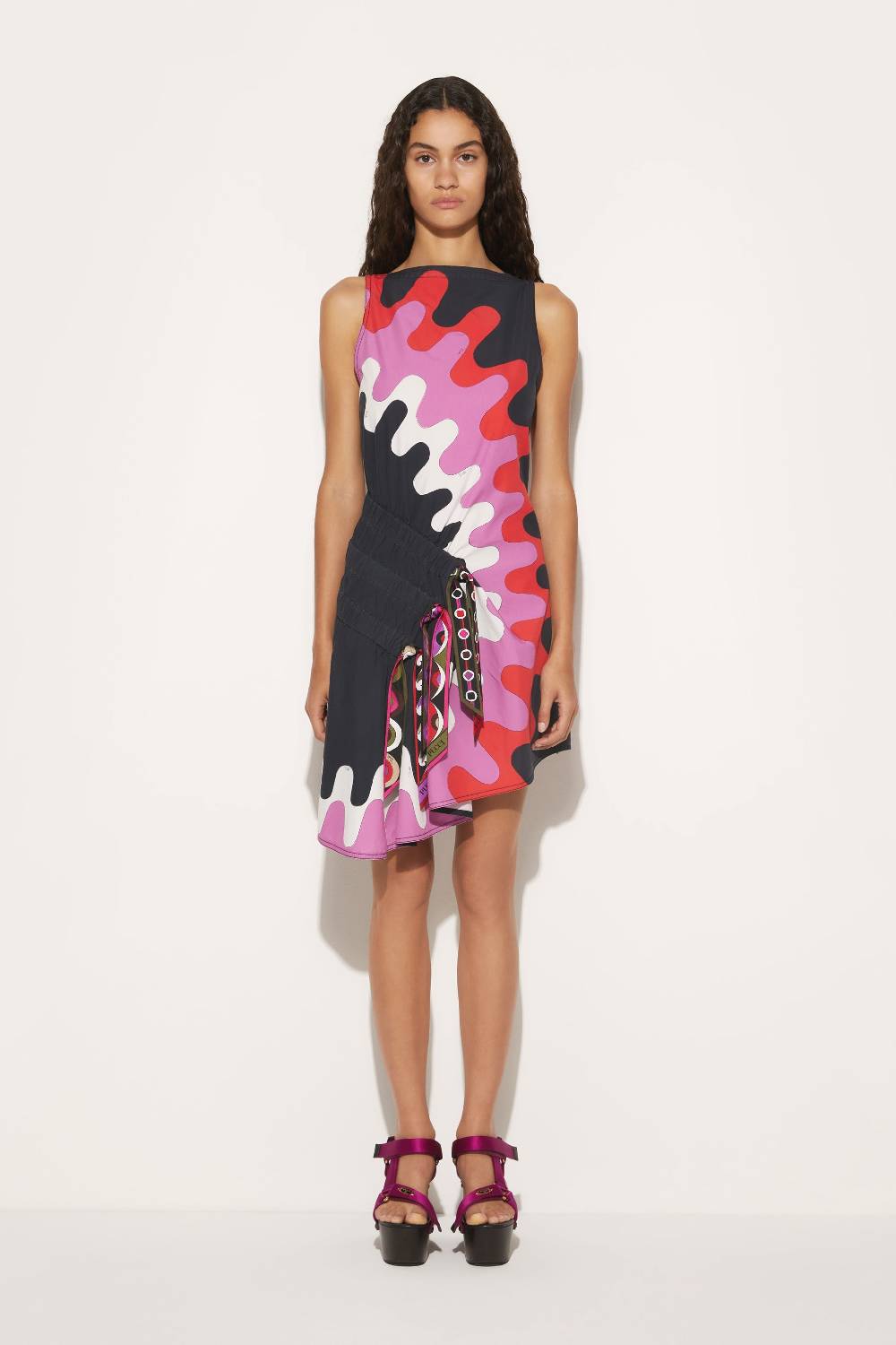 Pucci Mini abito con arricciature e stampa Bersaglio Vendita calda