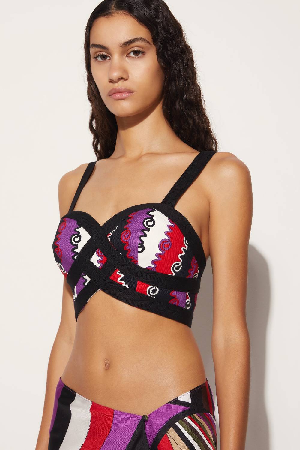 Pucci Top bustier con stampa Chiave Offerta