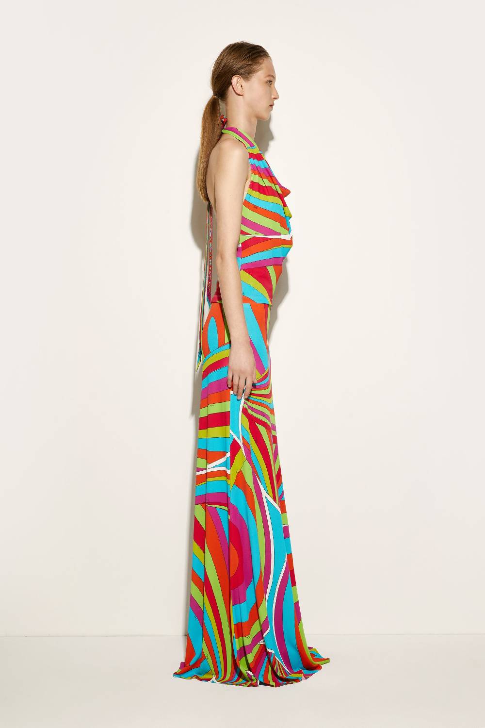 Pucci Top con scollo all'americana e stampa Iride Consegna Veloce