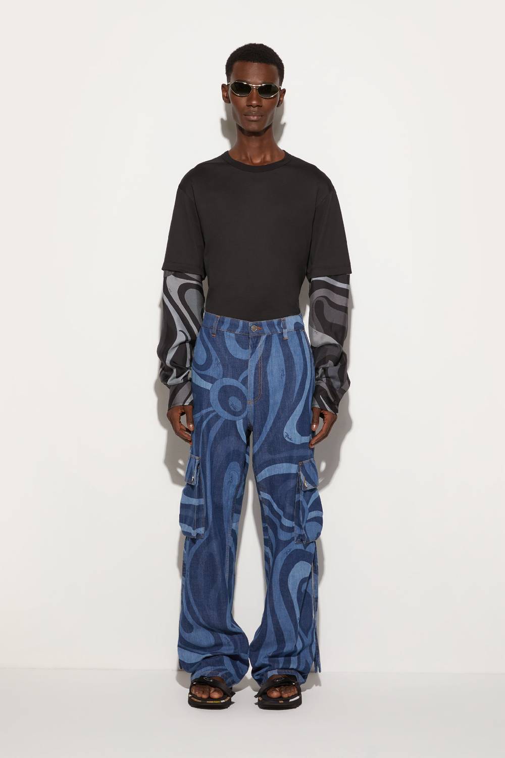 Pucci Jeans cargo con stampa Marmo Saldi Di Fabbrica