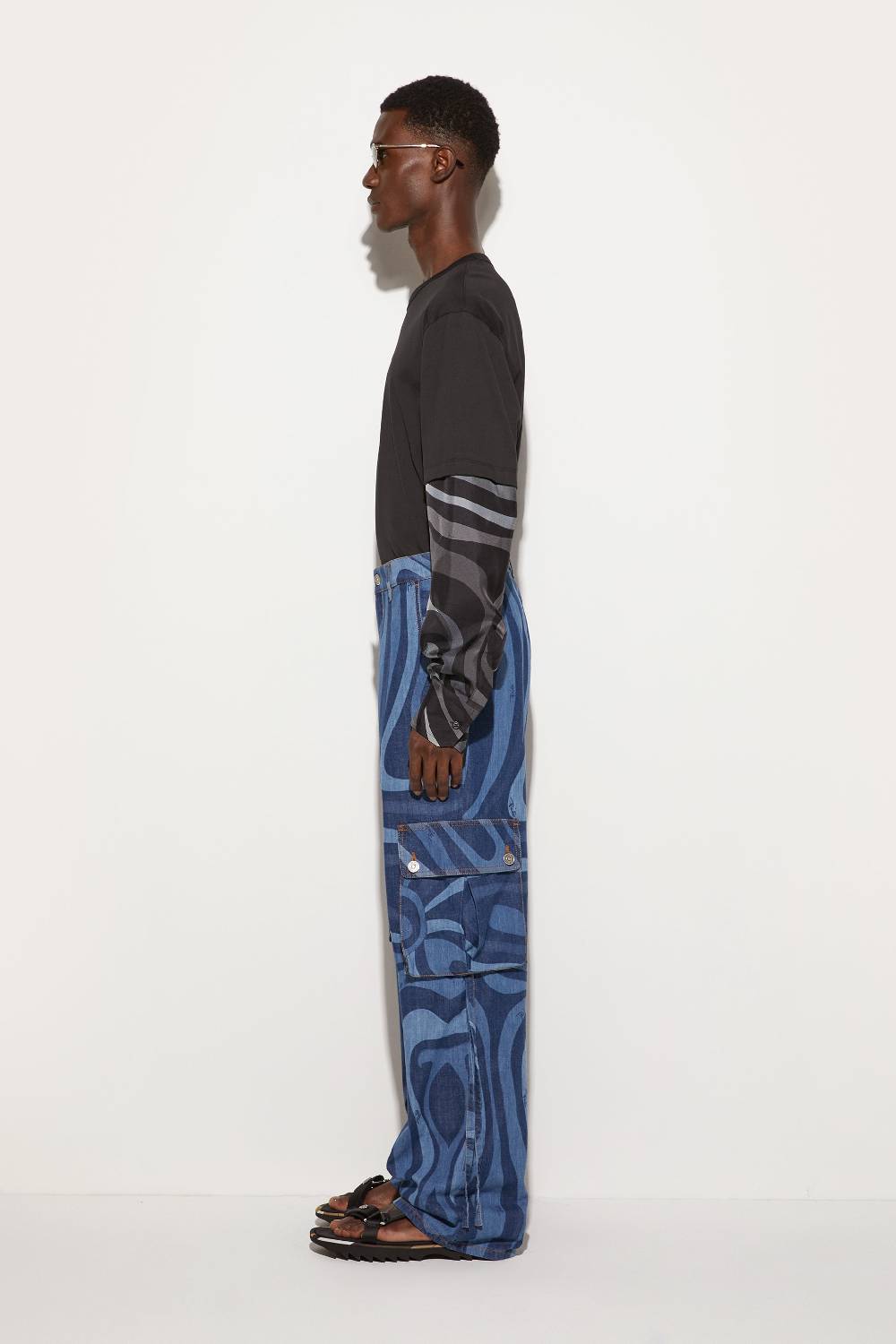 Pucci Jeans cargo con stampa Marmo Saldi Di Fabbrica