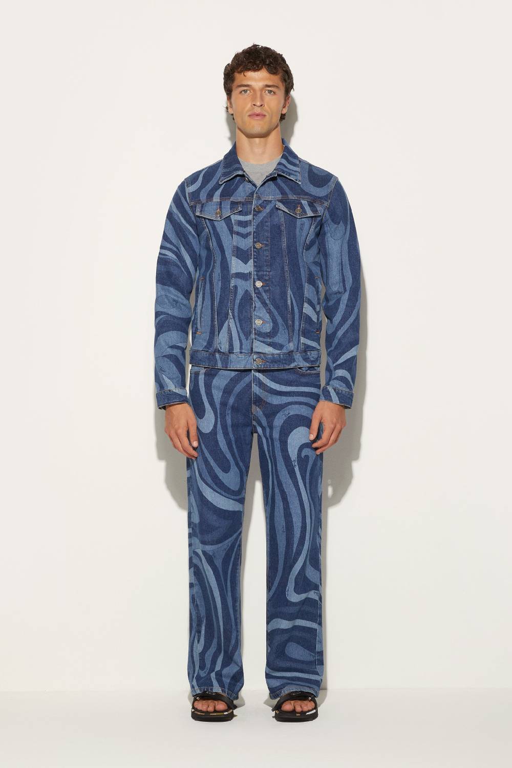 Pucci Giacca in denim con stampa Marmo I Più Venduti