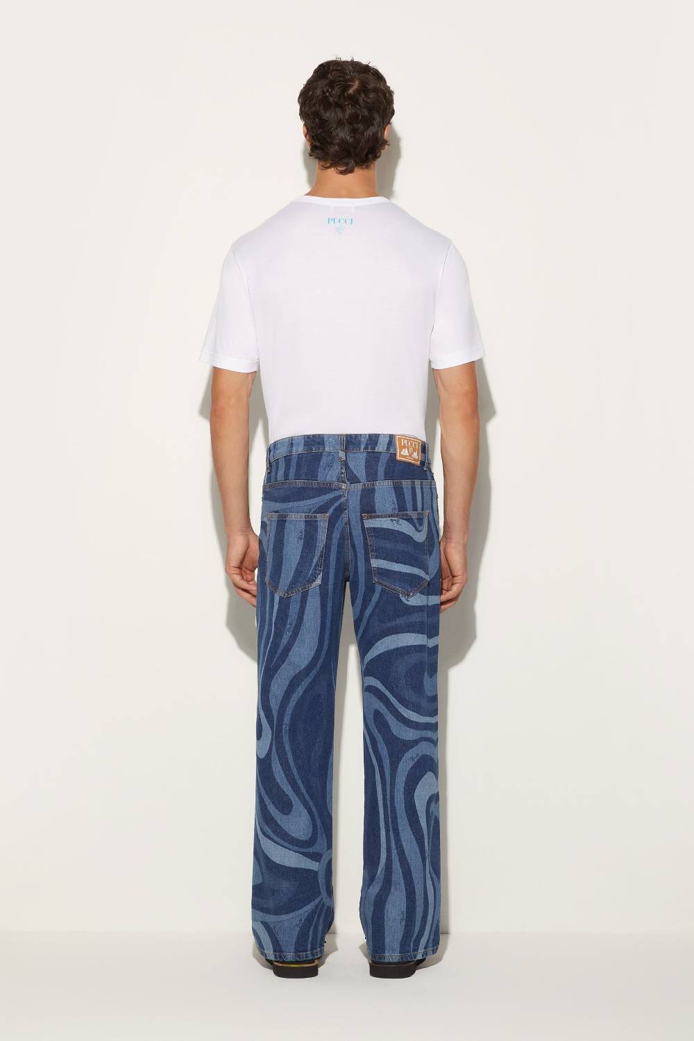 Pucci Jeans a gamba dritta con stampa Marmo Vendite Flash