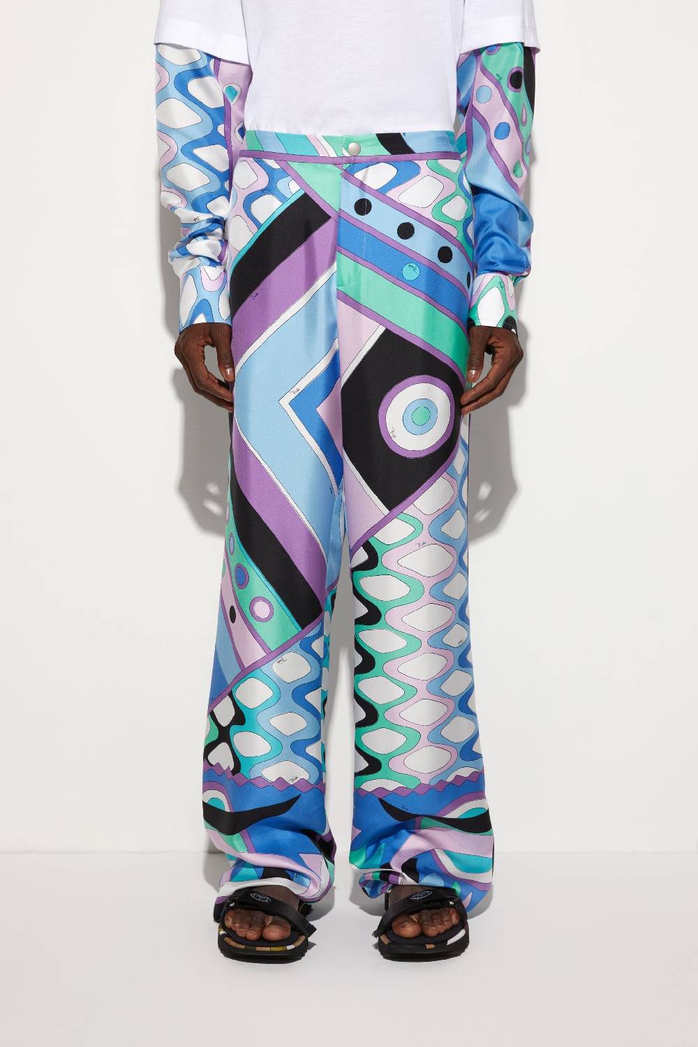 Pucci Pantaloni in seta con stampa Vivara In Saldo