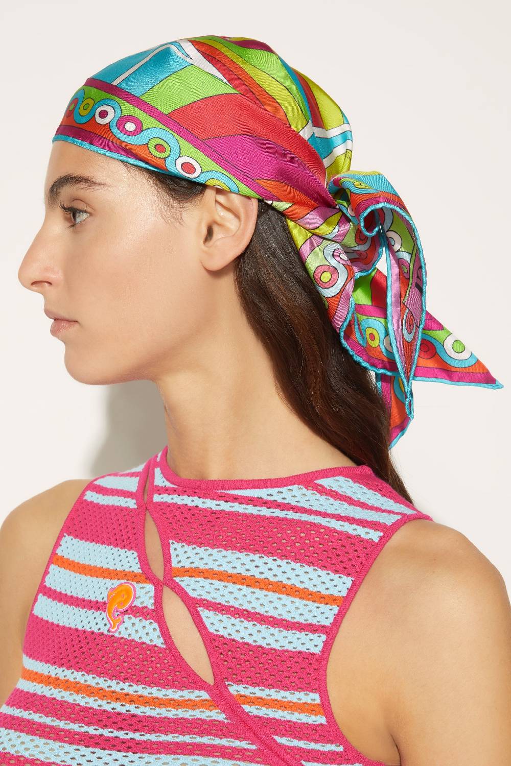 Pucci Foulard in seta con stampa Iride Vendita Economica