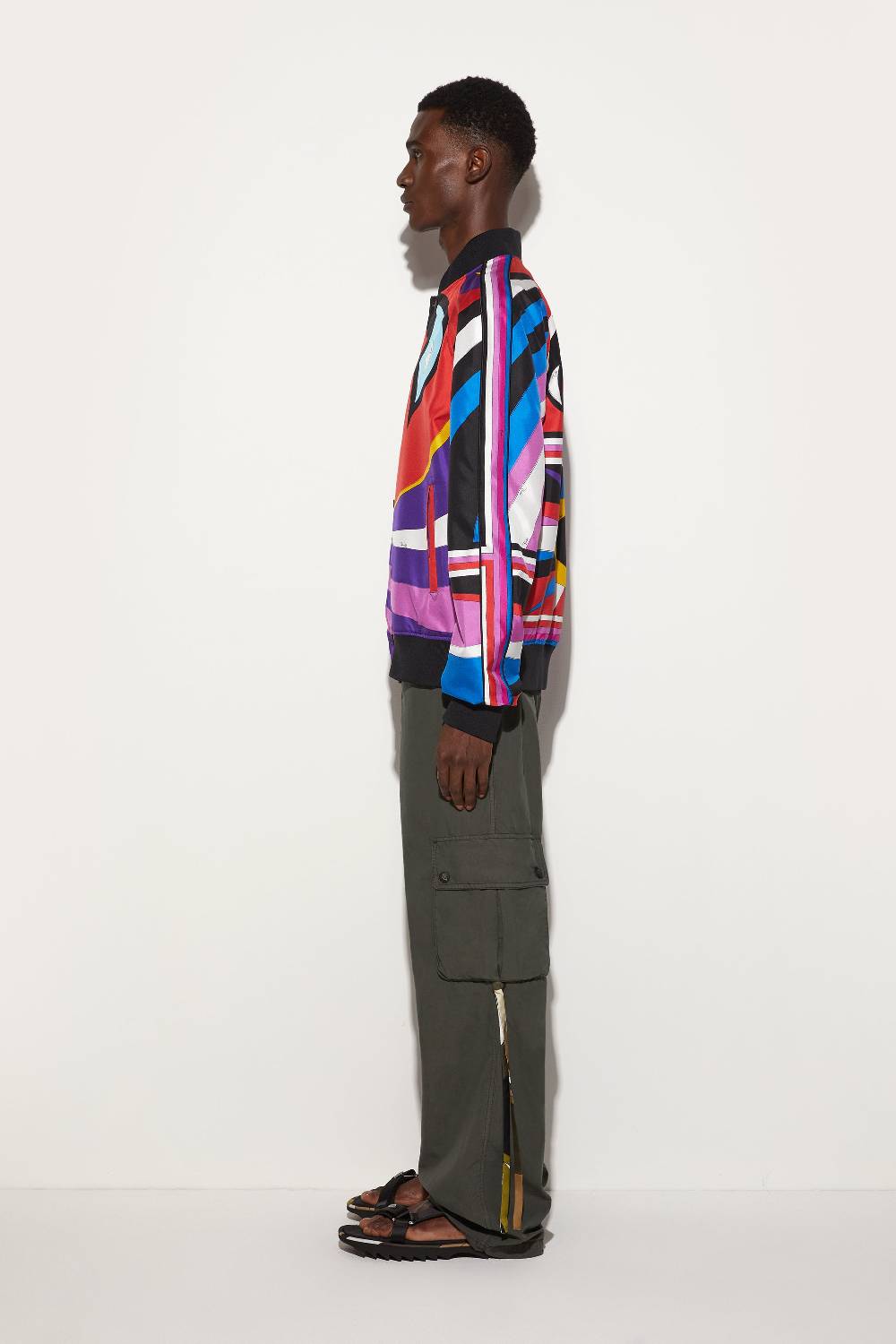 Pucci Bomber in seta con stampa Cigni In Saldo