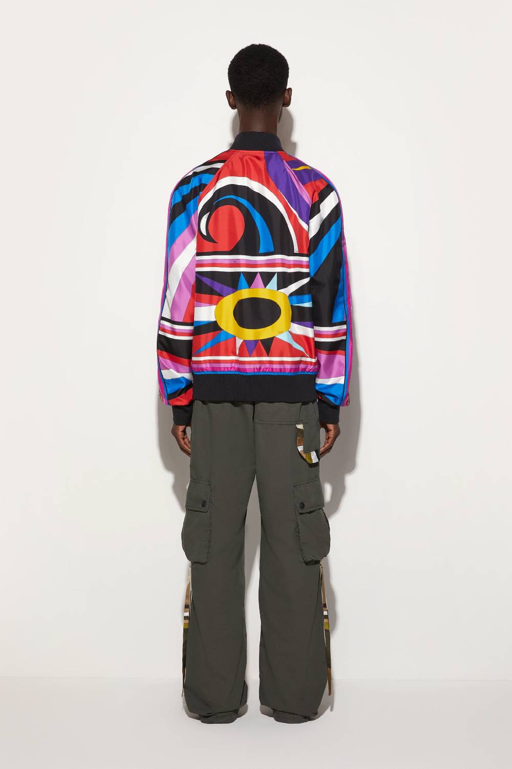 Pucci Bomber in seta con stampa Cigni In Saldo